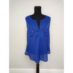 Live 4 Truth Blue Gold Sheer Tank Top Size XL